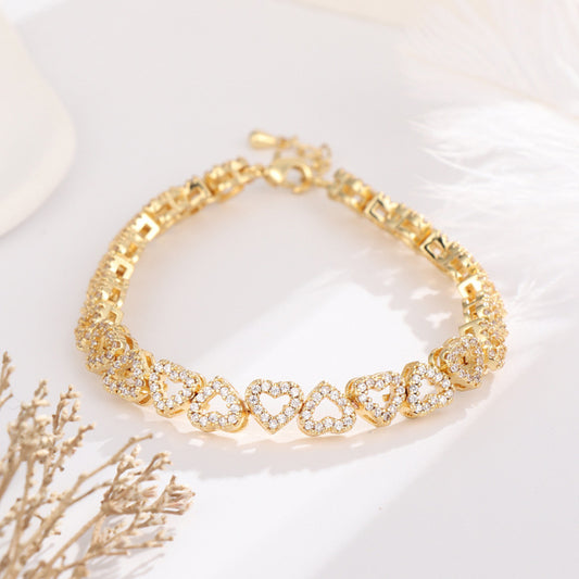 Bracelet avec coeurs en diamant